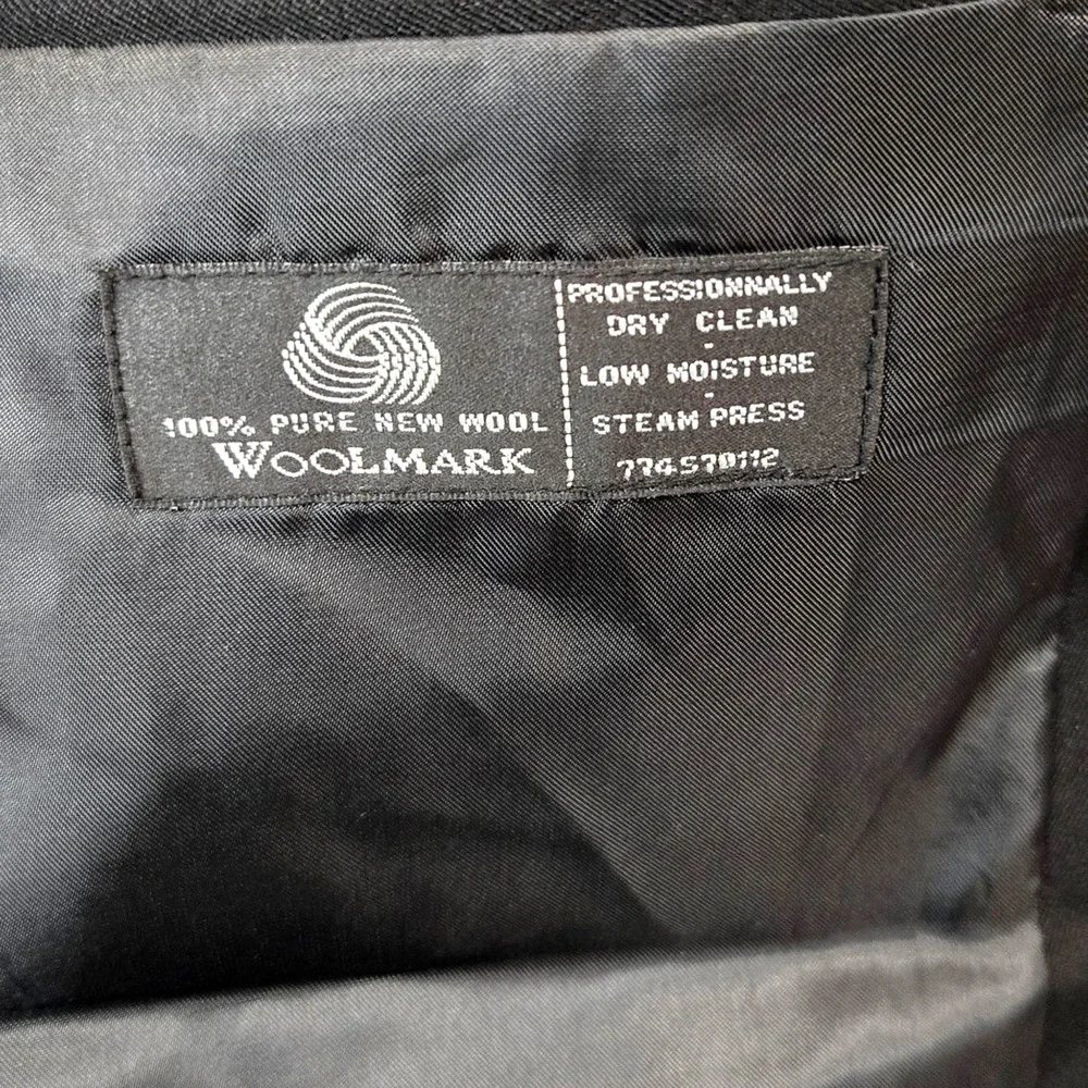 Vtg F.R. Tripler & Co. Black Sport Coat L(48) Woolmark Suit Jacket Event Career
